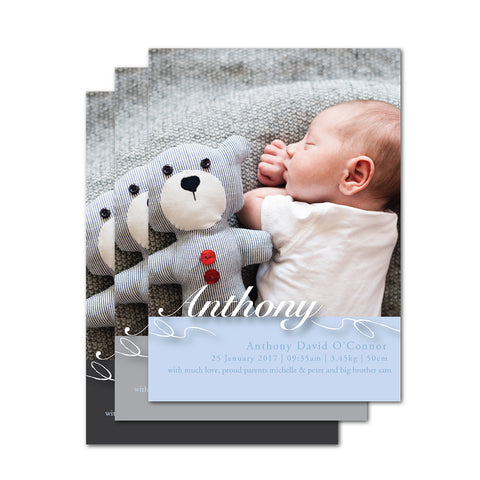 Hand-drawn Line Boy Birth Announcements
