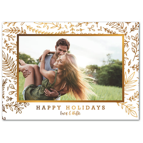 Golden Leaves | Holiday Cards by Blank Sheet