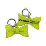 Butterfly Polka Dots Bowtie Pet ID Tag