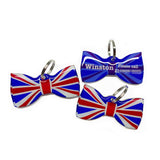 UK Flag Bowtie Pet ID Tag