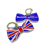 UK Flag Bowtie Pet ID Tag