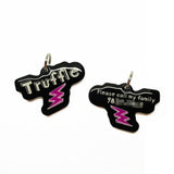 Black Lightning Bolt Black Pet ID Tag
