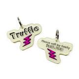 Lightning Bolt Linen Pet ID Tag