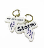 Lightning Bolt White Pet ID Tag
