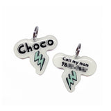 Lightning Bolt White Pet ID Tag