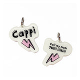 Lightning Bolt White Pet ID Tag