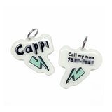 Lightning Bolt White Pet ID Tag