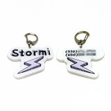 Lightning Bolt White Pet ID Tag