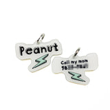 Lightning Bolt White Pet ID Tag