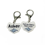 Lightning Bolt White Pet ID Tag
