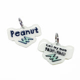 Lightning Bolt White Pet ID Tag