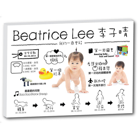 Baby First Year Milestones Canvas R004