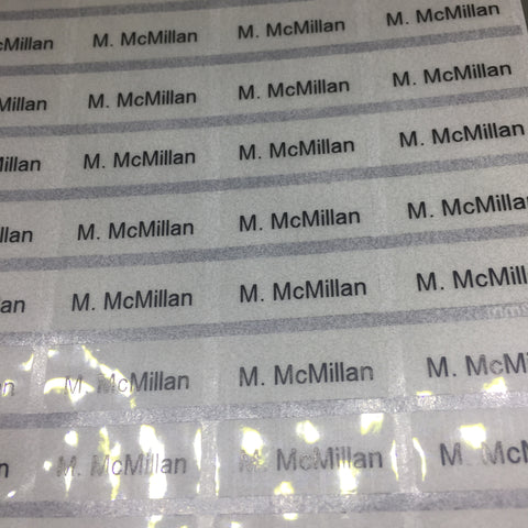 Transparent name labels (Size S 22x9mm 64 labels/set)