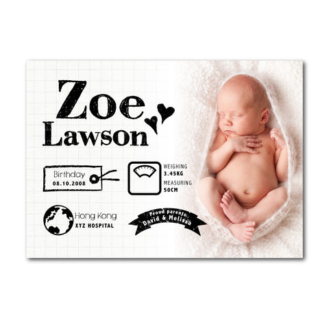 Baby Info Grid Minimalist