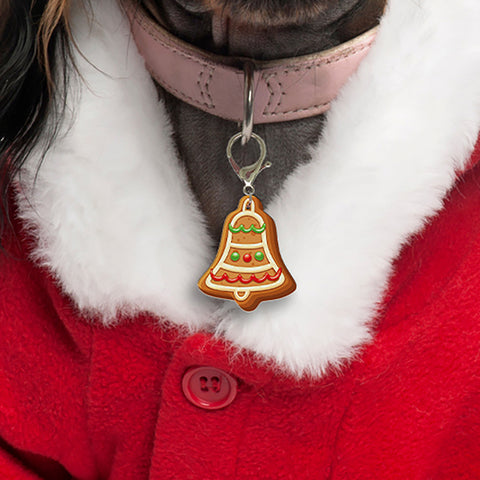 Gingerbread Bell Bashtags®  | Personalized Pet ID Tags for Dogs & Cats by Blank Sheet