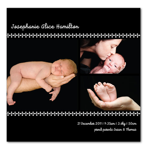 Dotted Line Birth Announcements