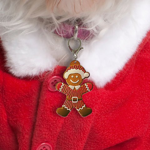 Gingerbread Santa Bashtags®  | Personalized Pet ID Tags for Dogs & Cats by Blank Sheet