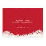 Red card inside(bi-fold) or back(flat)