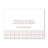 White card inside (bi-fold) or back (flat)