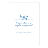 Blue card inside (bi-fold) or back (flat)