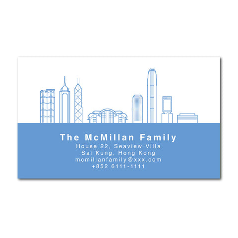 Hong Kong Skyline Light Blue