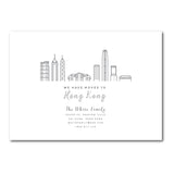 Hong Kong Skyline | Moving Announcements | Blank Sheet