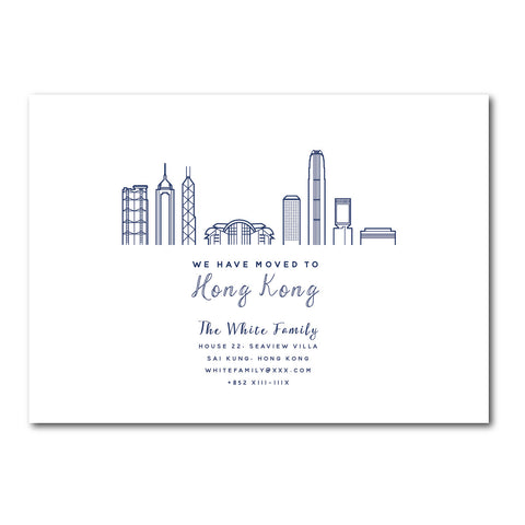 Hong Kong Skyline | Moving Announcements | Blank Sheet