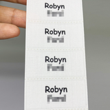 Fabric iron-on name labels