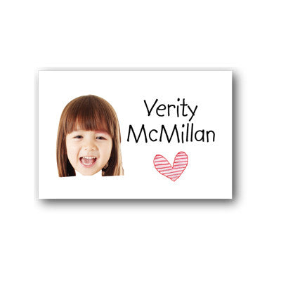 Red heart with photo bag tag