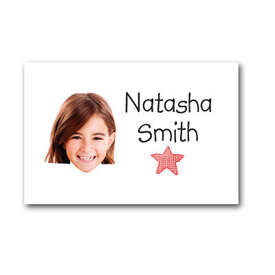 Red star with photo bag tag