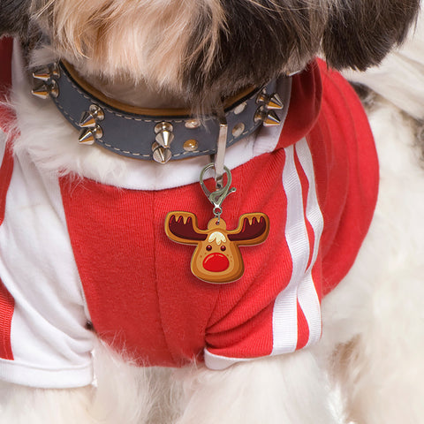 Gingerbread Reindeer Bashtags®  | Personalized Pet ID Tags for Dogs & Cats by Blank Sheet
