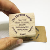 Name around address stamp 40x40mm