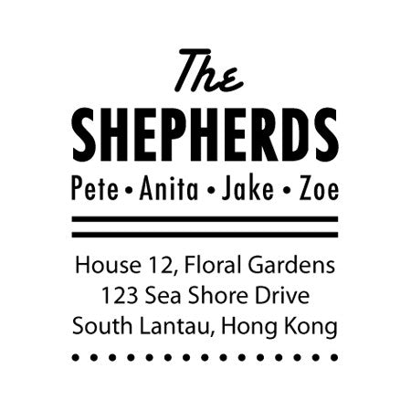 Square address stamp 40x40mm