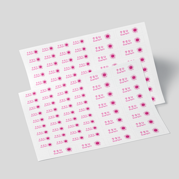 Classic name labels (Pink sun)