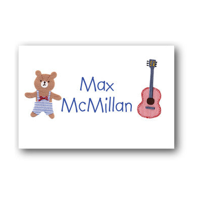 Teddy bear & guitar bag tag